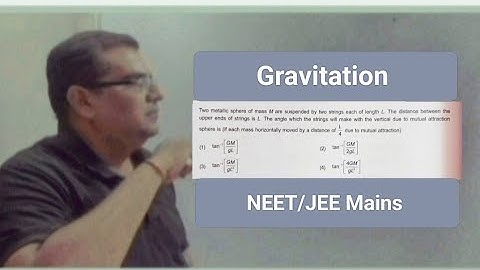 Two metallic sphere of mass M are suspended by two strings each of length L. The distance between 