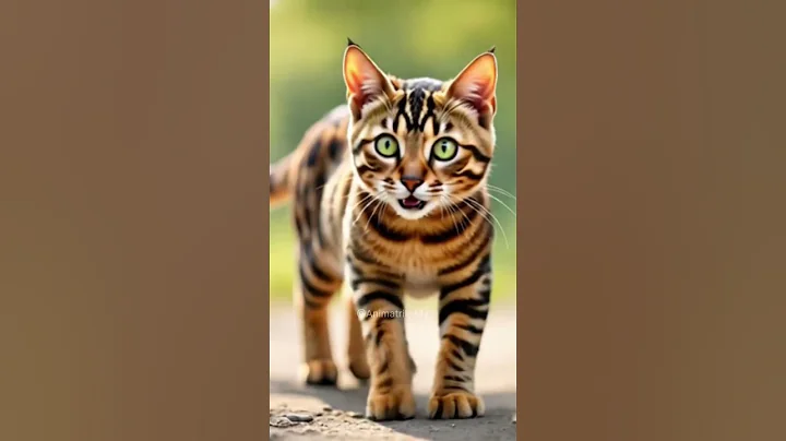 Watch the video about Bengal Cat Walking and Meowing 🐾 #BengalCat