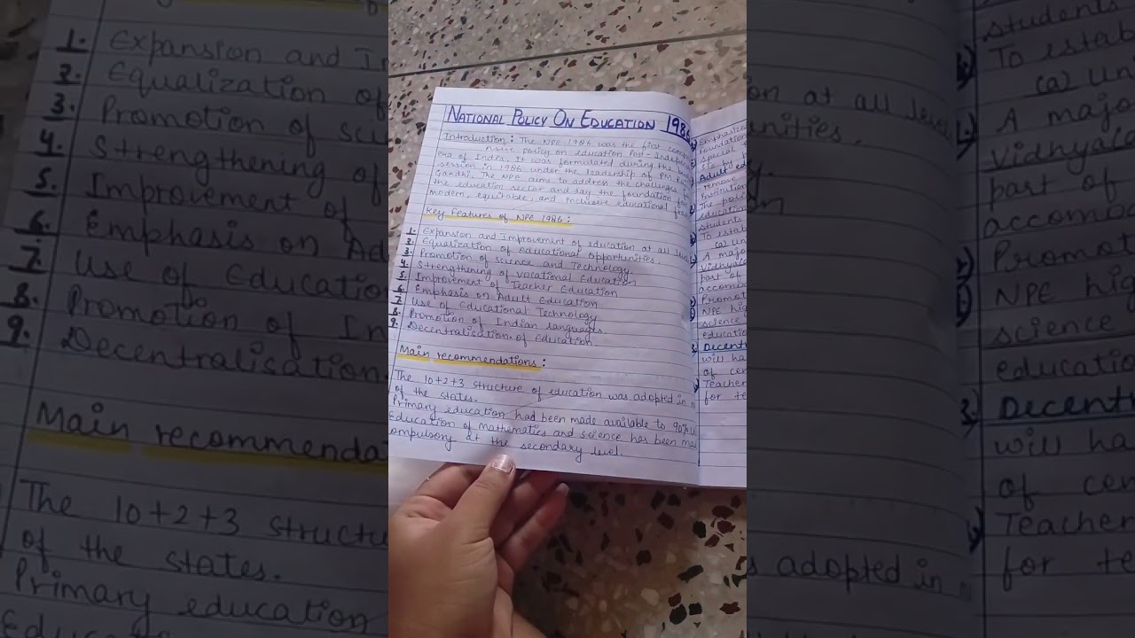 policy document in field of education 