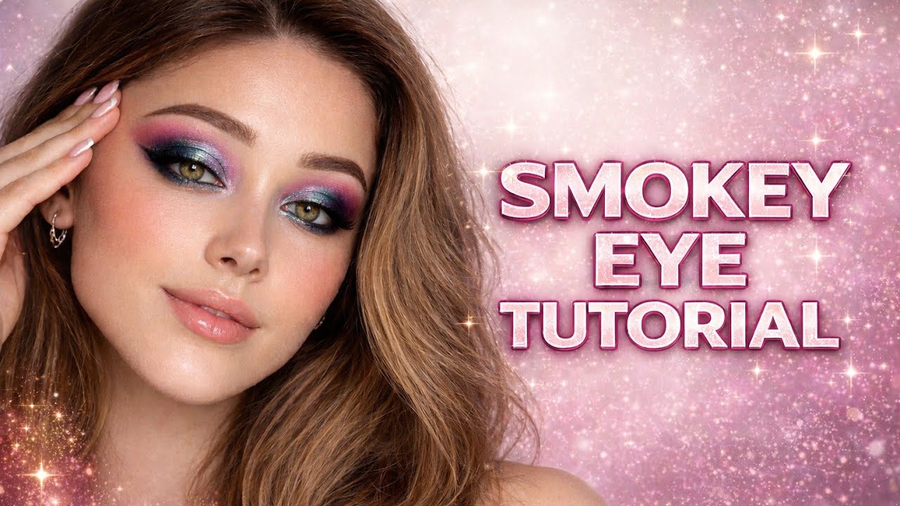 (Day 25) Tiktok Viral Glittery Smokey Eye Makeup 🌌✨ #makeuptutorial #tiktokviral #smokeyeye 