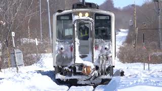 真冬のJR北海道根室本線　花咲線　雪の茶内駅　2023年2月