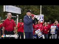 Biden addresses striking auto workers in Michigan