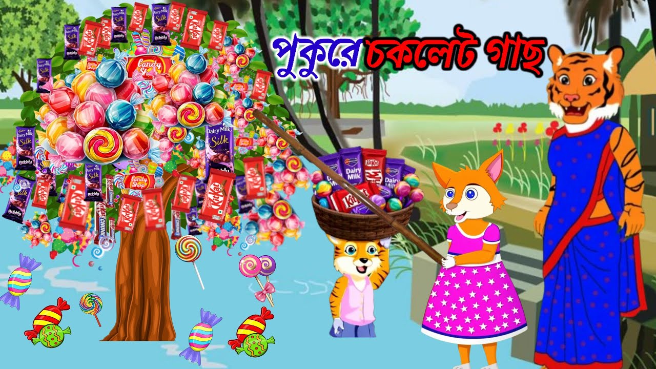  পুকুরে চকলেট গাছ।Magic Chocolate tree|Siyaler cartoon| Bangla cartoon | Rupkothar golpo | carton on