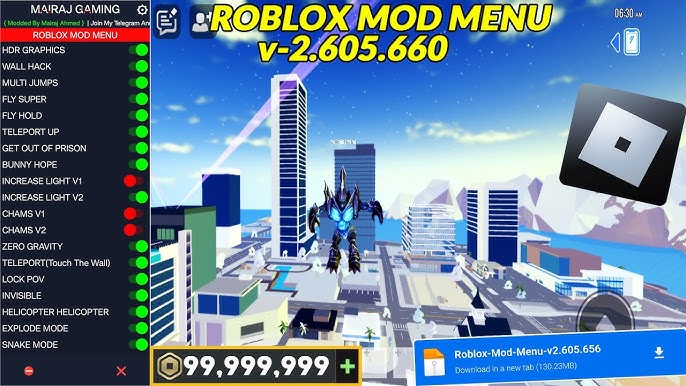 Roblox Mod Menu, v2.536.453, ✓Free Robux, God Mode, No Crash, Speedhack,  Invisible