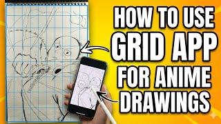 How to Draw Anime Characters Using Grid Method (Grid App Tutorial)#anime#animedrawing