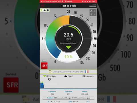 Speed test Fibre sfr débit mauvais