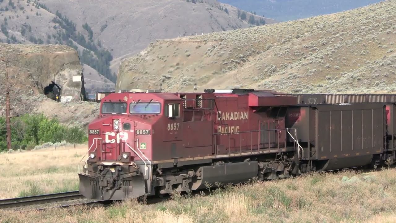 Big CPKC coal trains on Canadian National Ashcroft Subdivision. 