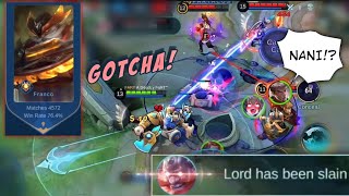 FRANCO LORD STEAL, FLICKER HOOK, BLIND HOOK, TEAM COMEBACK.. ALL IN ONE MATCH! | WOLF XOTIC | MLBB