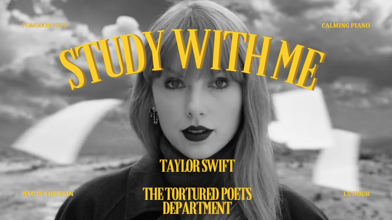 Pomodoro Taylor Swift: The Tortured Poets Department Piano|1.5 Hour Study with Me in NYC🌧Rain | 25/5