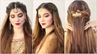 Wedding Hairstyles | Most Elegant | Super easy | Hairstyles For Mehndi, Barat, Walima | Party Hair