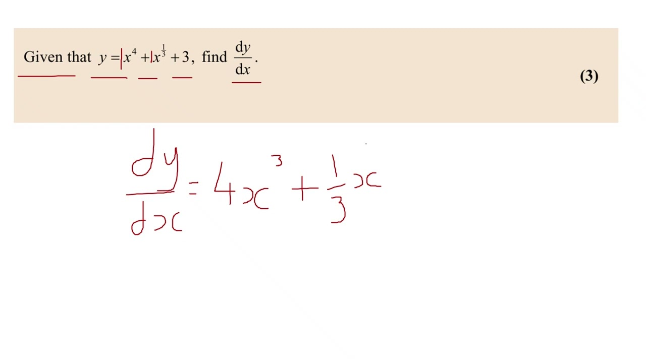 Дифференцирование в исчислении (AS Pure Maths), воскресенье, 2026 год.