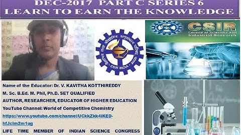 CSIR NET JRF DEC 2017 CHEMICAL SCIENCE PART C SERIES 6