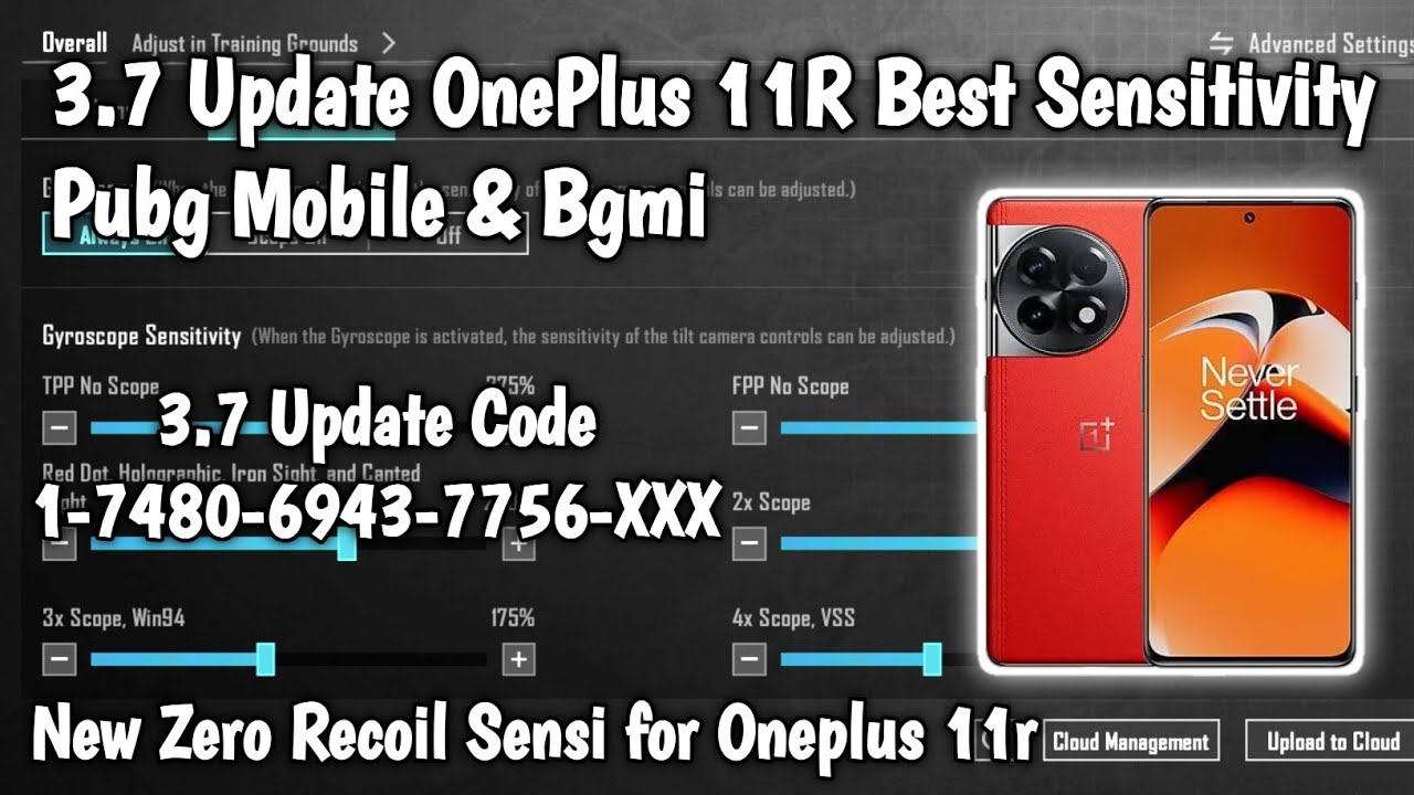 3.7 Update OnePlus 11R Best Sensitivity Pubg Mobile & Bgmi | New Zero ...
