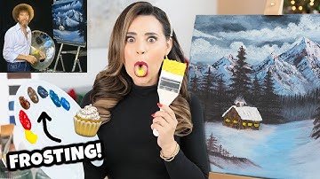 I Tried Following A Bob Ross Tutorial Using FROSTING! - Part 2