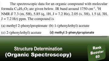 Organic Spectroscopy|Structure determination of organic compounds by organic spectroscopy|NET|GATE