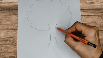رسم شجرة سهلة جدا للمبتدئين||easy tree drawing