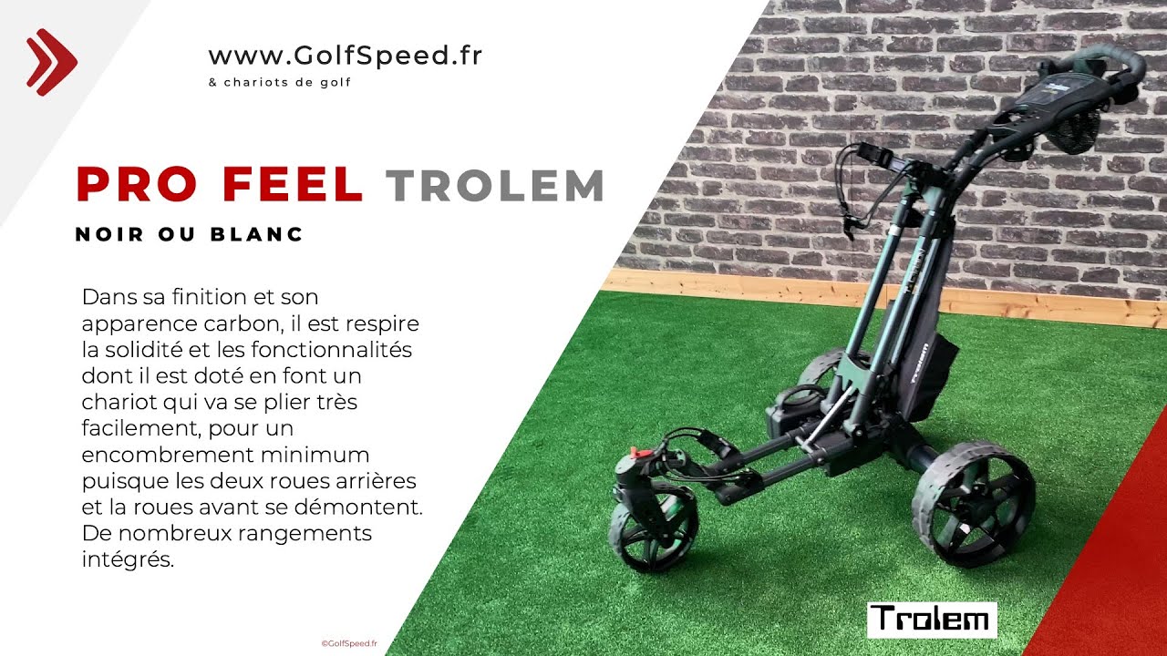 Chariot de golf Pro feel Trolem, électrique, YouTube — free download