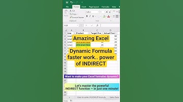 Amazing #excel :#ExcelINDIRECT #INDIRECTFormula #ExcelFormula #ExcelFunctions #relatable #fun