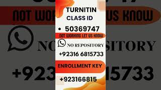 "Turnitin class ID and enrollment key utilized EP | No repository Use #USA #UNITED KINGDOM #EUROPE