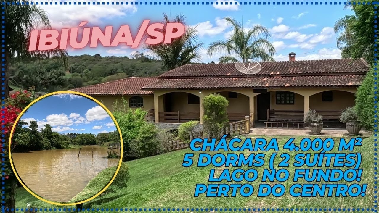 💖🌿 Cód. 3057- Ibiúna Chácara com Lago! São 4.000 m², Cs 5 dorms (2 ste), Sala c/ Lareira, e gourmet!