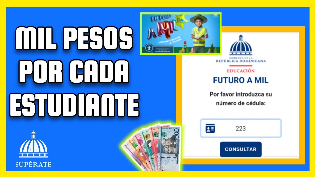 BONO ESCOLAR De 1'000 PESOS: Como Registrarse Ahora🤯 Futuro a mil - YouTube