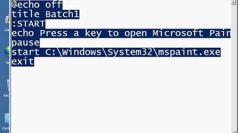 Starting .bat files part 1