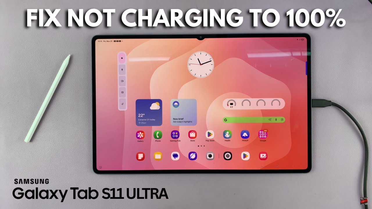 How To FIX Samsung Galaxy Tab S11 Ultra Not Charging To 100% - YouTube