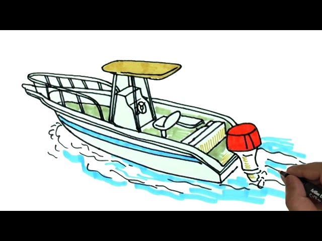 Speed boat drawing easily/ How to draw speed boat step by step