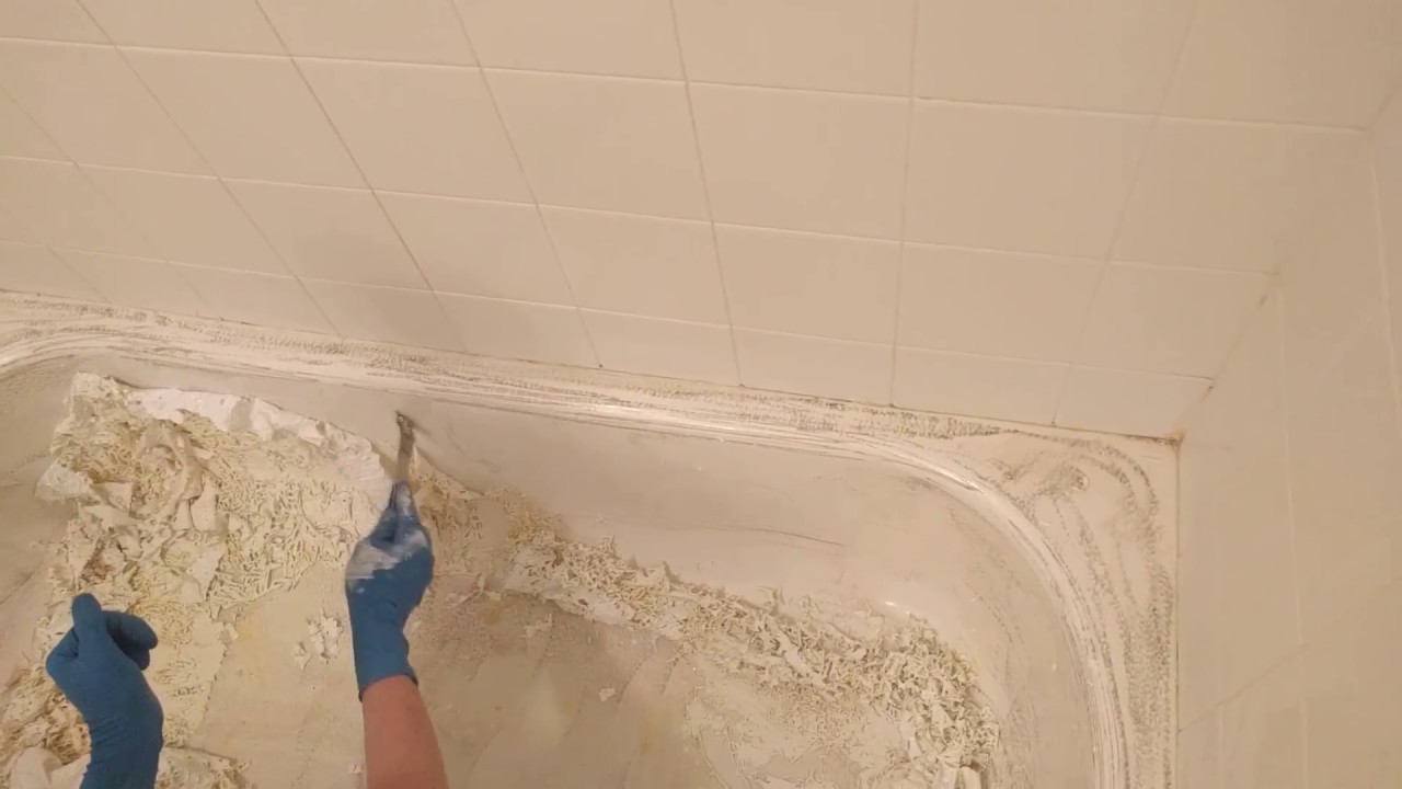Porcelain Refinishing Co., Denver stripping old finish from a tub YouTube