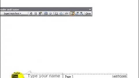Header And Footer Microsoft Word 2003
