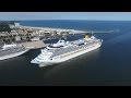 5-fach Anlauf in Warnemünde: Eurodam, Viking Star, Empress, AIDAdiva und Costa Favolosa