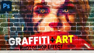 Graffiti Art Effect Photoshop 2022 | How To Blend Photo with Brick Wall Texture