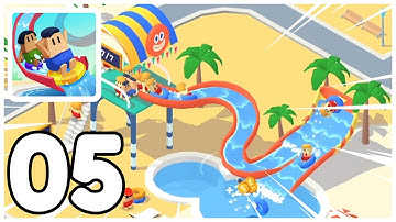 IDLE Aqua Park - Gameplay Walkthrough Part 05 - NEW Slide! Levle 20 Slide (iOS, Android)