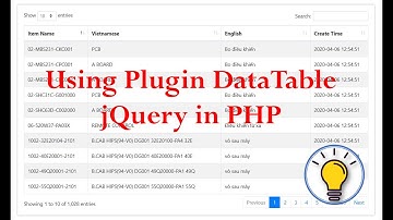 Sử dụng plugin datatable trong PHP // Using Plugin DataTable jQuery in PHP