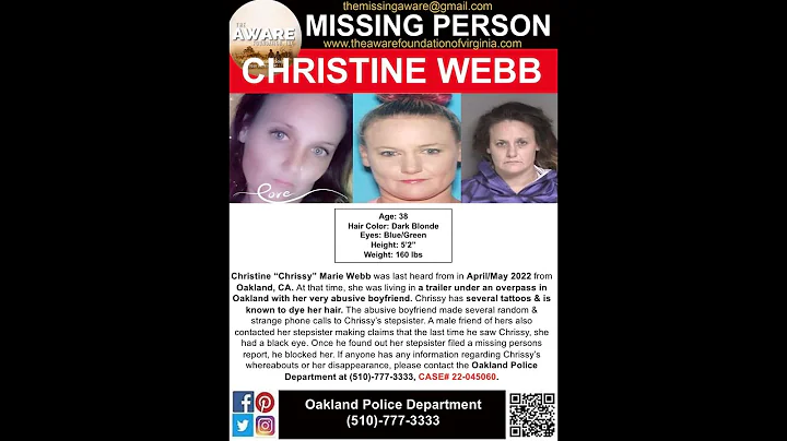 38 YEAR OLD CHRISTINE WEBB IS MISSING FROM OAKLAND...