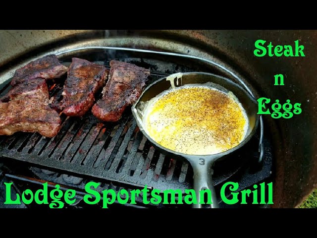 🔵 🔥🥩 Lodge Sportsman Cast Iron Grill LSG Venison Steaks