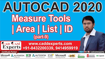 AutoCAD 2020 (Part-09) Measure | Area | List  | ID | Full AutoCAD In Hindi BY Jitendra Kumar CAD CAM