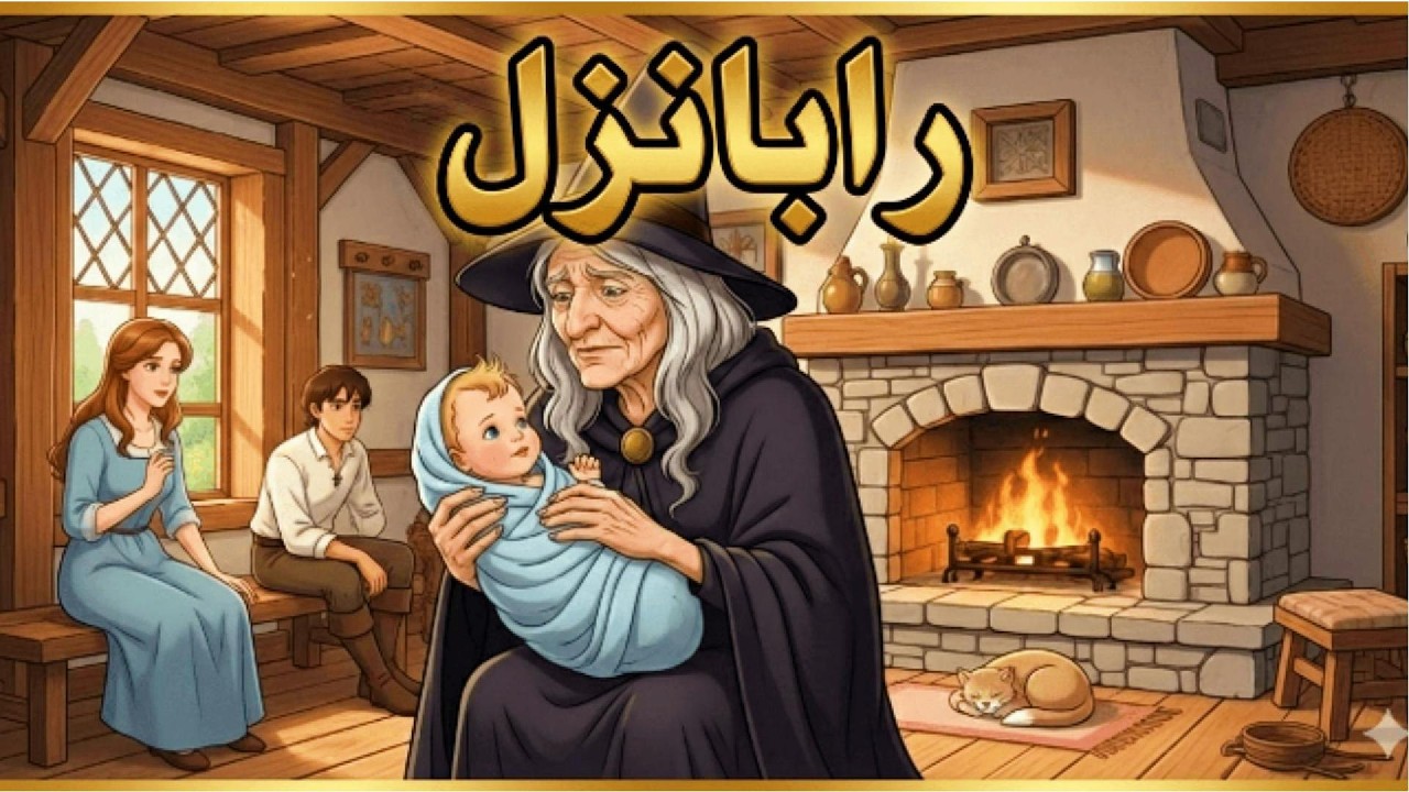 قصة أميرة ديزني رابانزل في برج عالي فوق الغيم