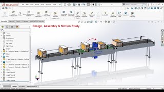 Carton rotating using proximity sensor and star wheel conveyor solidworks tutorial