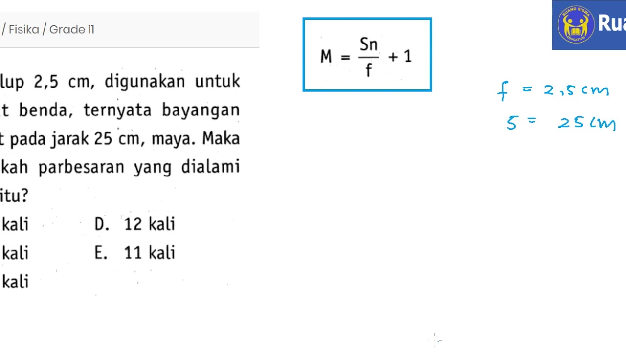 Kumpulan Soal Alat Optik Kelas 8