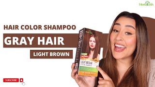 Herbishh Hair Color Shampoo For Gray Hair Ppd Free- Long Lasting & Diy Light Brown Herbishh