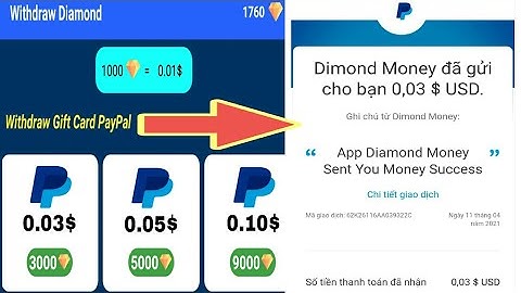 Diamond Money - App Mới Kiếm Tiền PayPal Uy Tín Không Giới Hạn Min Rút 0.03$ Cực Nhanh