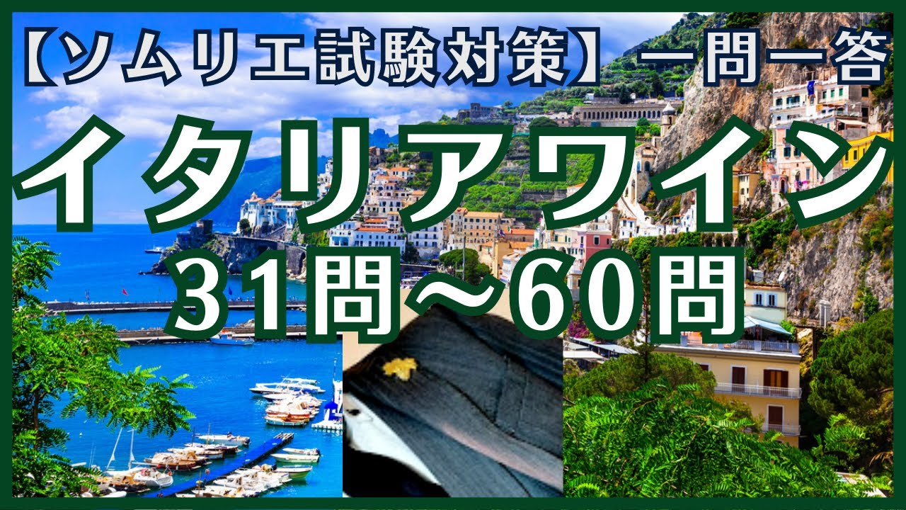 #33【2023年】(後半) イタリアワイン一問一答　1.5倍速推奨　ソムリエ試験対策　◆独学(予測問題)