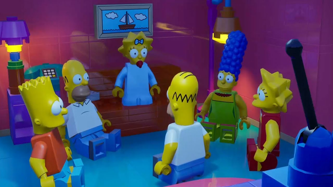 Lego Fortnite Brick Life x The Simpsons Coach Gag Intro - Homer Simpson Skin - Night Time