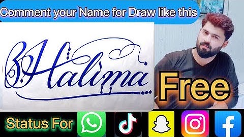 Halima Name Signature Calligraphy Status | How to Cursive write with cut Marker #halima @Halima