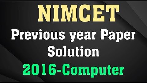 NIMCET-2016 paper solution | NIMCET Previous year Paper Solution  | NIMCET Solved Paper