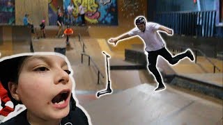 Scootering at zero gravity skatepark
