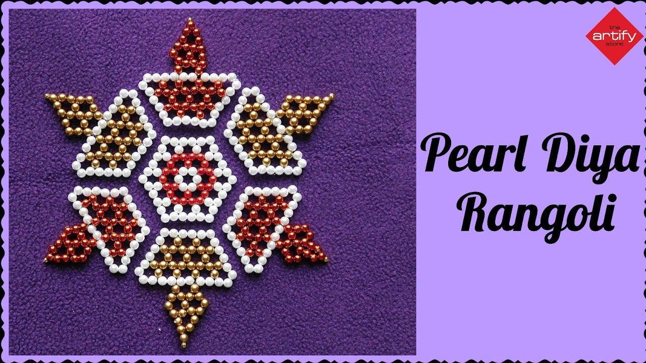 Diwali Special ||Pearl Diya Rangoli||