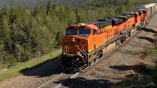 BNSF down grade over Greenhorn Trestle , Mullan Pass.