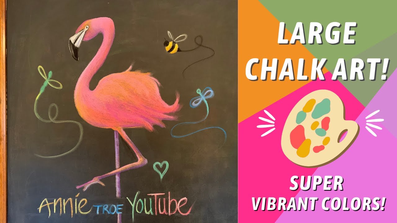 FUN FLAMINGO CHALK ART! Hippie Crafter Pastel Chalk Review! By: Annie Troe